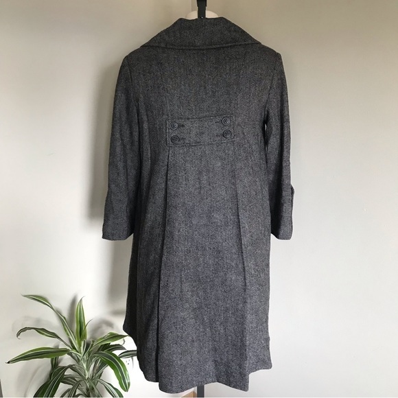 Cabi Wool Jacket Coat Tweed Flared Shakespeare Swing Grey Long Size 4 NWT - Picture 7 of 12